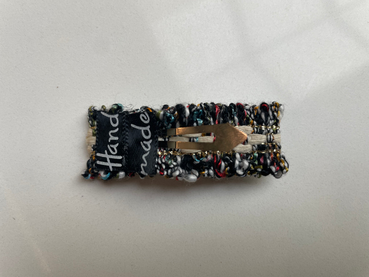 6cm Handmade Tweed Hair Clip with Pearl Flower - Elegant Hair Accessory for Women, Unique Hair Clip, Gift for Her, Stylish Tweed Design Clip