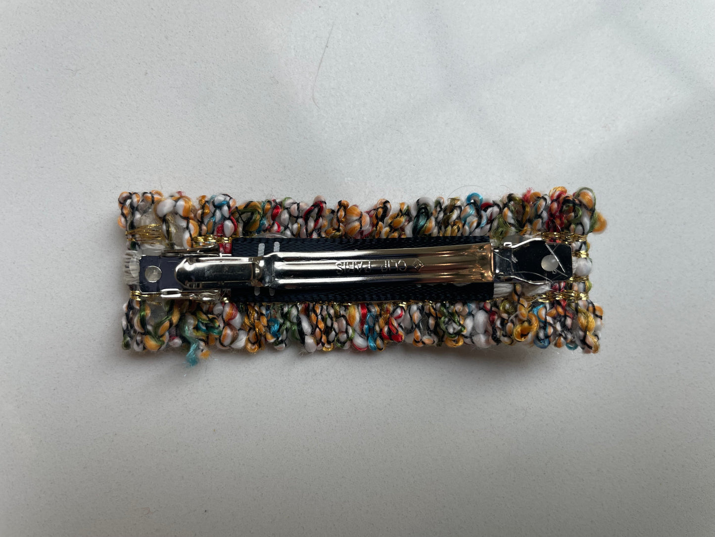 7cm - Handmade Multicolor Woven Hair Clip, Elegant Tweed Barrette, Unique Gift, Women Hair Accessory, Vibrant Boho Style Hair Clasp, Hair pin