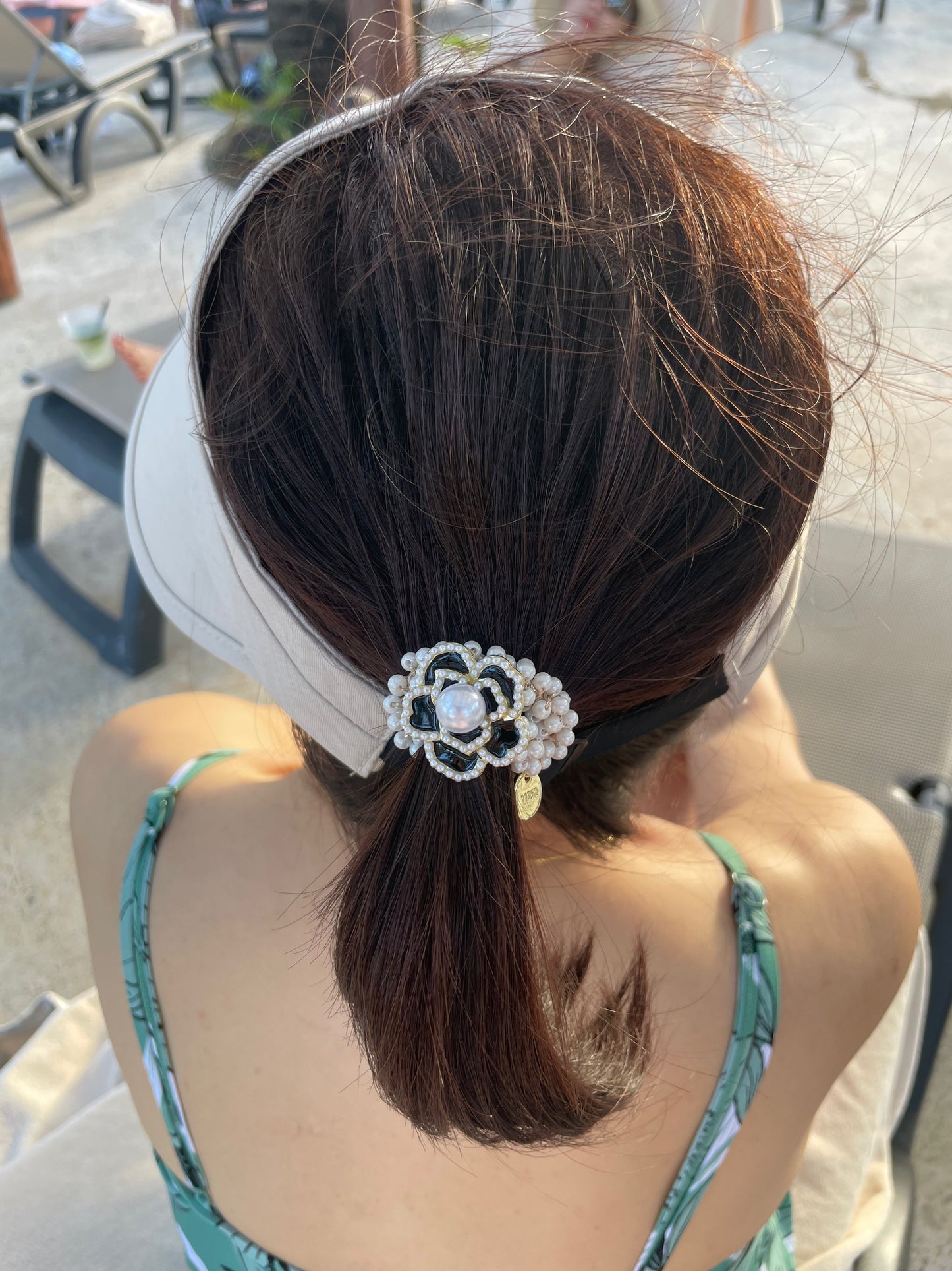 6.5cm - Luxury Pearl Flower Hair Ties, Handmade Beaded Elastic Bands, Elegant Hair Accessories, Bridal Hair Ornaments, Stylish Gifts for Women, Fashion Hair Bands