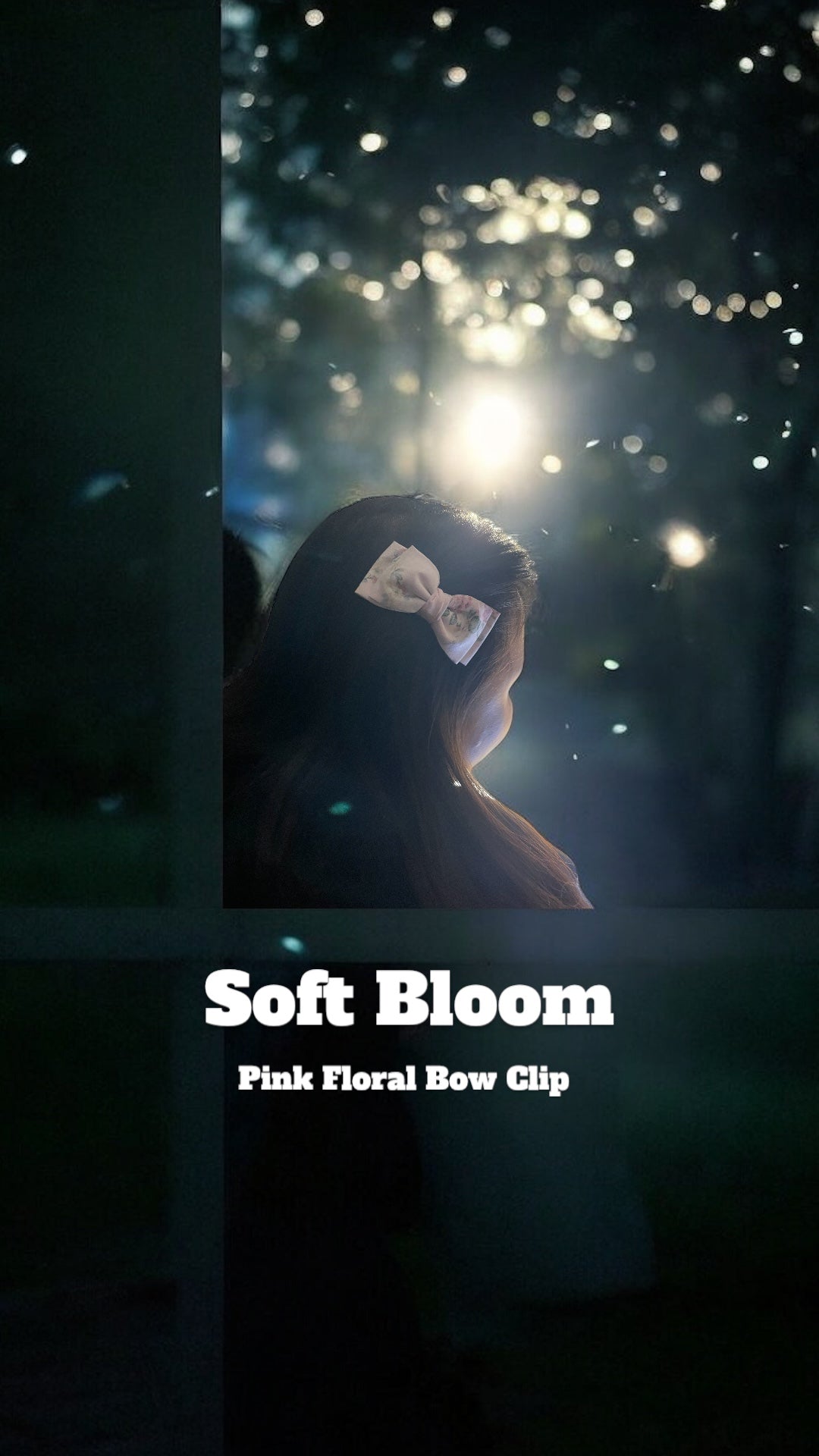 Romantic Pink Floral Bow Hair Clip – Handmade Cotton Barrette