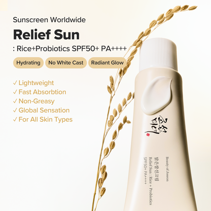 Beauty of Joseon Relief Sun: Rice + Probiotics SPF50+ PA++++ (50mL x 2) | Korean Hydrating Sunscreen – No White Cast, Lightweight UV Protection