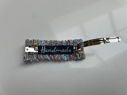 6.5cm - Handmade Tweed Hair Clip, Multicolor Hair Accessory, Elegant Hair Barrette for Women, Unique Gift Idea, Hair Pin