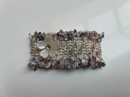 2.36inch(6cm) Handmade Tweed Flower Patch, Chic Boho Elegant Fabric for DIY Crafts & Hair Accessories, Hair Pin, Hair Clip