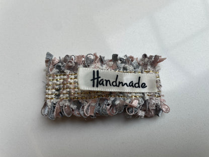 2.36inch(6cm) Handmade Tweed Flower Patch, Chic Boho Elegant Fabric for DIY Crafts & Hair Accessories, Hair Pin, Hair Clip