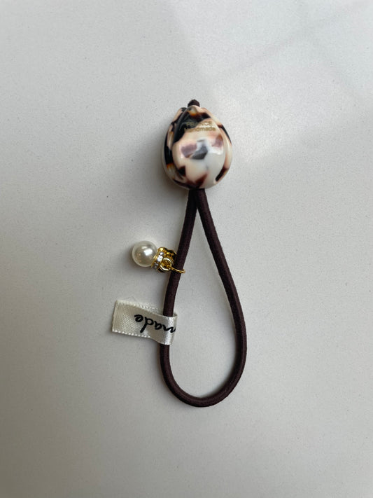 9cm - Handmade Heart Bead Hair Ties, Elastic Hair Bands with Faux Pearl Charm, Durable and Stylish Hair Accessories for Women, Girls, or Daily Use