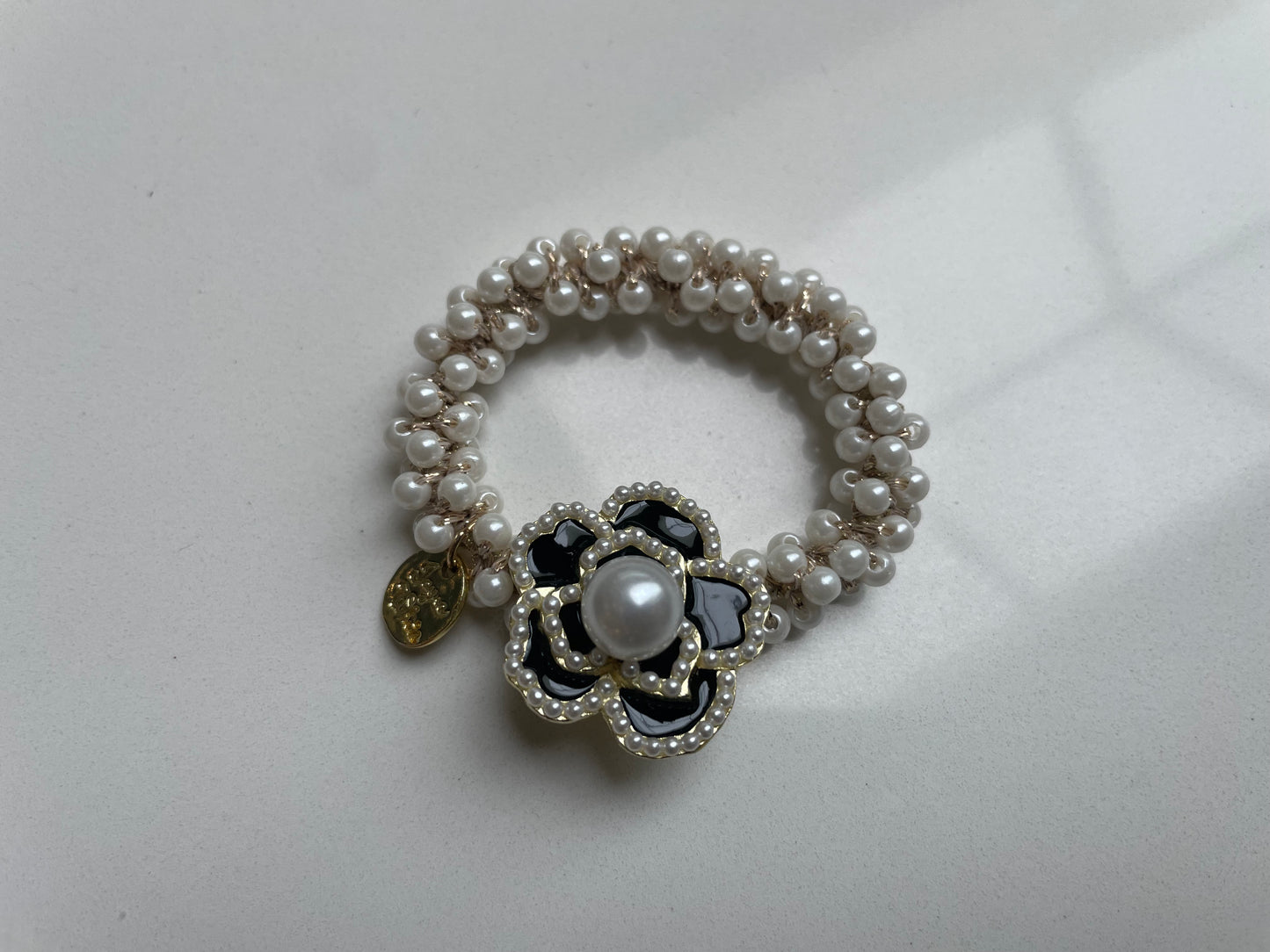 6.5cm - Luxury Pearl Flower Hair Ties, Handmade Beaded Elastic Bands, Elegant Hair Accessories, Bridal Hair Ornaments, Stylish Gifts for Women, Fashion Hair Bands