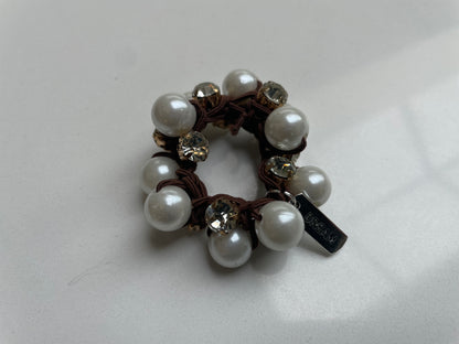 6cm - Elegant Handmade Pearl Hair Tie with Crystal Accents, Stretchy Elastic Hair Accessory, Chic and Stylish Hair Band, Perfect for Any Occasion