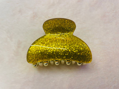5cm - Glitter Hair Claw Clip, Sparkly Hair Accessory, Small Claw Clips, Women’s Hair Clips, Glittery Gold Clip, Stylish Silver Clip, Handmade Hair Clip