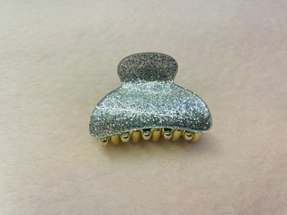 5cm - Glitter Hair Claw Clip, Sparkly Hair Accessory, Small Claw Clips, Women’s Hair Clips, Glittery Gold Clip, Stylish Silver Clip, Handmade Hair Clip