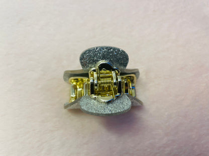 5cm - Glitter Hair Claw Clip, Sparkly Hair Accessory, Small Claw Clips, Women’s Hair Clips, Glittery Gold Clip, Stylish Silver Clip, Handmade Hair Clip