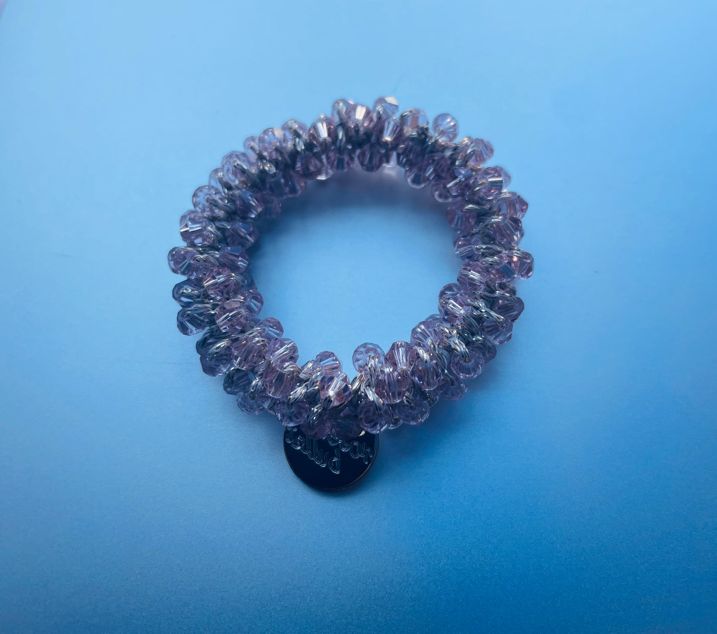 6cm - Crystal Beaded Elastic Bracelet with Charm, Ponytail Hair tie, Handmade Jewelry, Elegant Women’s Accessory, Gold Accented, Perfect for Gifts and Everyday Wear