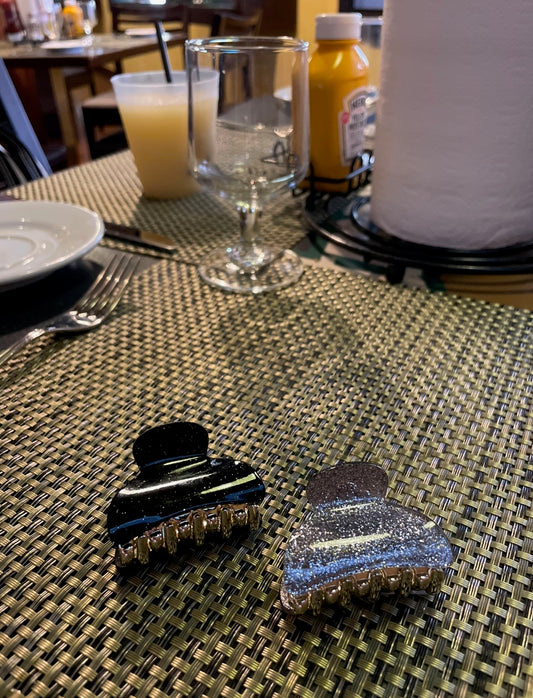 5cm - Glitter Hair Claw Clip, Sparkly Hair Accessory, Small Claw Clips, Women’s Hair Clips, Glittery Gold Clip, Stylish Silver Clip, Handmade Hair Clip