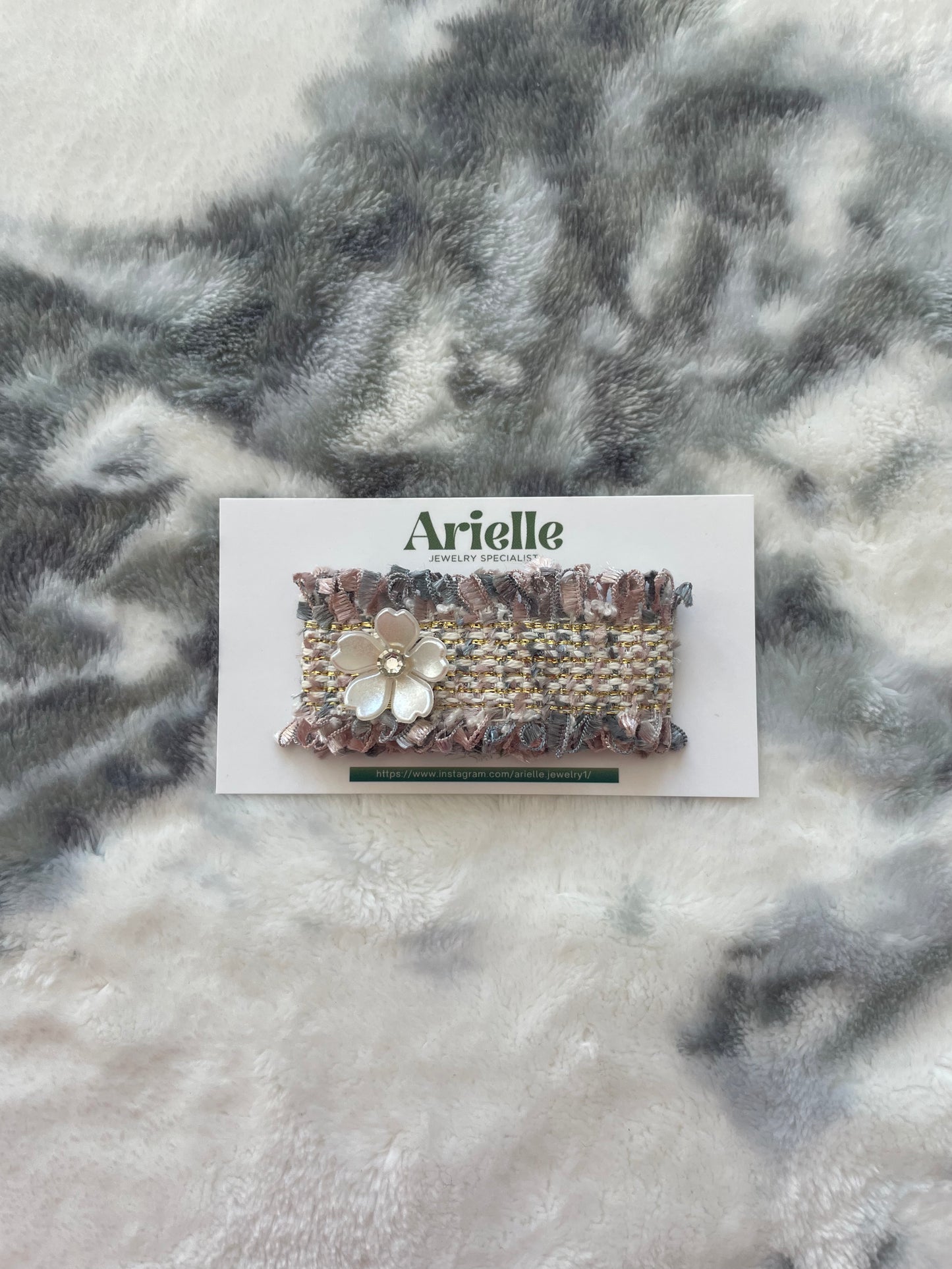 2.36inch(6cm) Handmade Tweed Flower Patch, Chic Boho Elegant Fabric for DIY Crafts & Hair Accessories, Hair Pin, Hair Clip