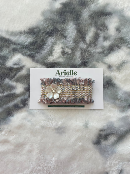 2.36inch(6cm) Handmade Tweed Flower Patch, Chic Boho Elegant Fabric for DIY Crafts & Hair Accessories, Hair Pin, Hair Clip