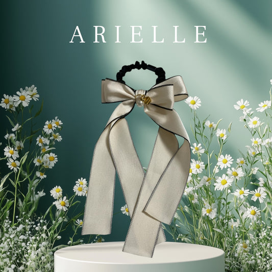 Lovely Ribbon Hair Tie with Pearl Charm – Handmade, Soft & Sweet