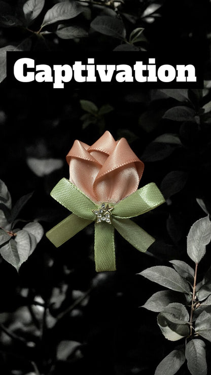 2-Piece Set: Handmade Rose Ribbon Hair Clips – Elegant Floral Barrette for Girls