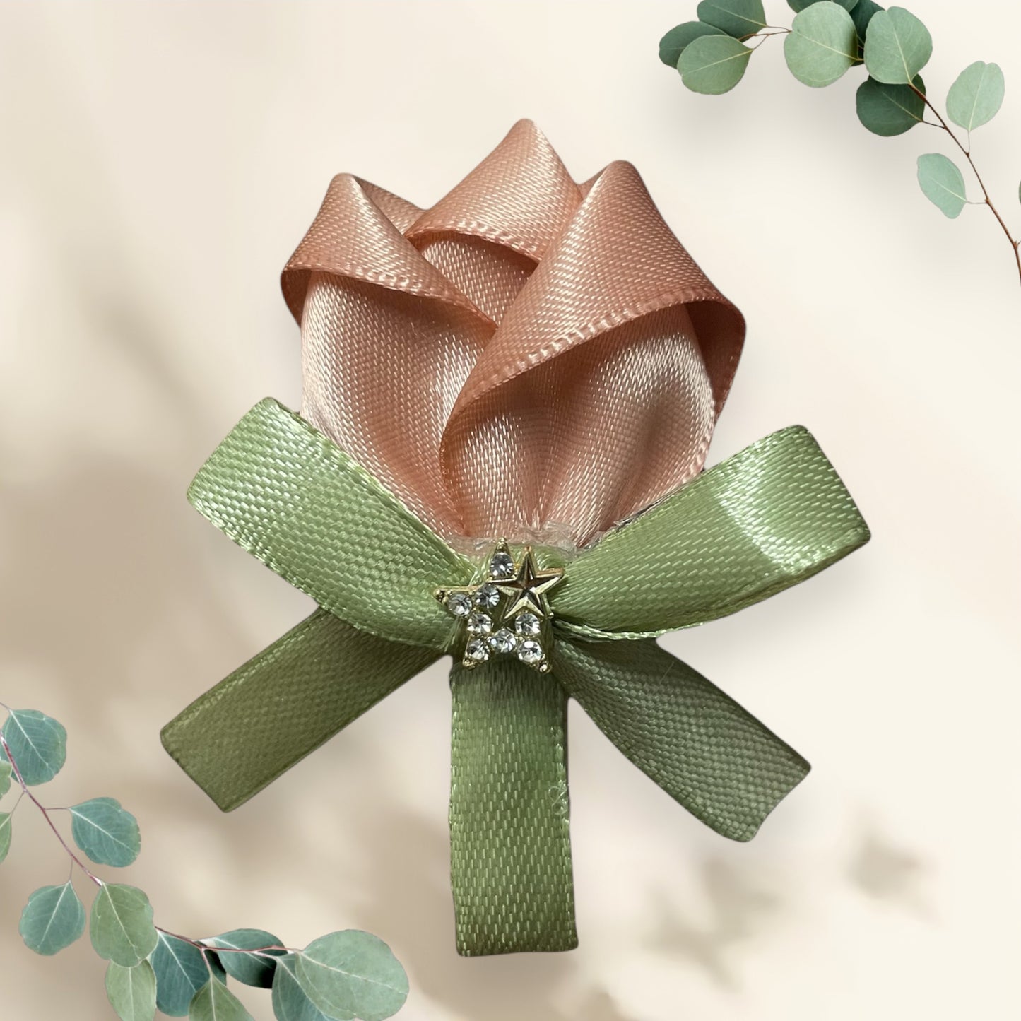 2-Piece Set: Handmade Rose Ribbon Hair Clips – Elegant Floral Barrette for Girls