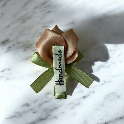 2-Piece Set: Handmade Rose Ribbon Hair Clips – Elegant Floral Barrette for Girls