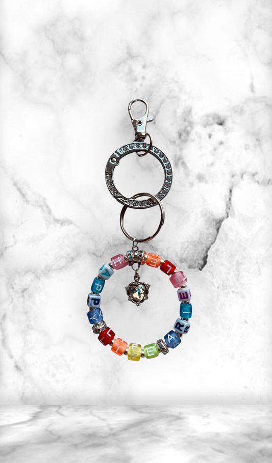 ✨ Custom Silver-Tone Phone Holder & Keychain | Personalized with Names & Quotes ✨