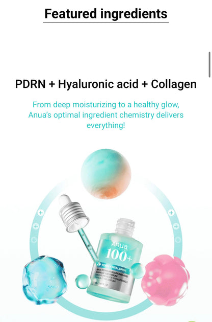 Anua PDRN Hyaluronic Acid Capsule 100 Serum 30ml Double Pack – The Secret to Plump, Glass Skin