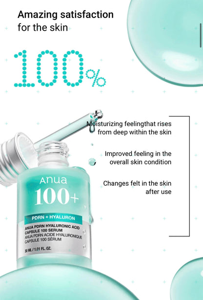 Anua PDRN Hyaluronic Acid Capsule 100 Serum 30ml Double Pack – The Secret to Plump, Glass Skin